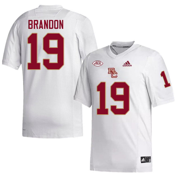 Boston College Eagles #19 Jack Brandon College Football Jerseys Stitched-White